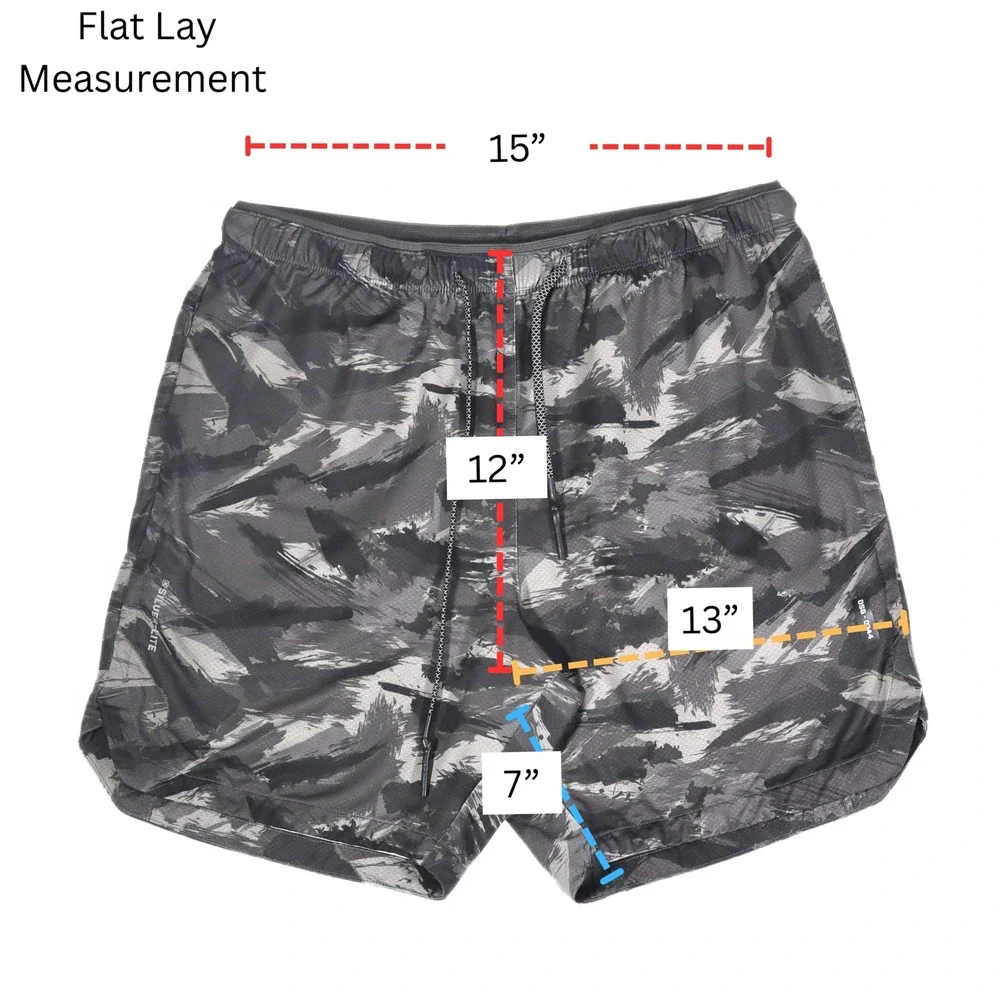 ⁠ASRV Silver-Lite Training Shorts Mens M Grey Camo Linerless Athletic Gym